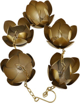 Zerodis Rain Chains Plated Rain Chain Cups Gold Flower Galvanized Iron Proof Rain Catcher Chain for Home Outdoor Decoration Chains Decorative Iron Gutter Chain Copper