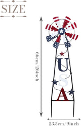 TERESA'S COLLECTIONS 4th of July Decorations for Outdoor Decor, Patriotic Memorial Day Decorations Wind Spinner Garden Yard Sign, USA Americana Windmill Decorative Stake Independence Day Gifts 26''