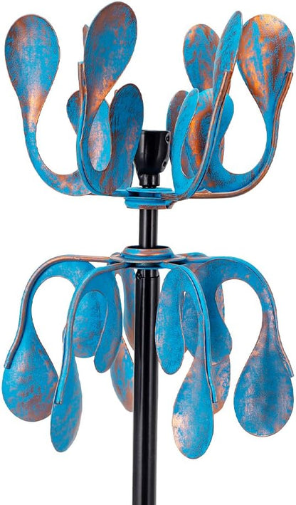 Wind Spinners Outdoor Metal Wind Spinner with Stakes,360 Degrees Rotating Kinetic Wind Sculptures & Spinners for Garden Lawn Backyard Patio Decor