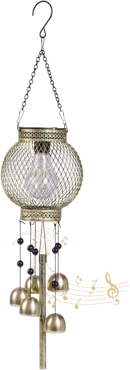 Solar Chimes Outdoor Waterproof,Hanging Solar Lantern Windchimes Outdoors or as a Commemorative Wind Chime. It is Applicable for Decoration on Balconies, porches, and courtyards