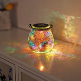 Stargarden Mosaic Solar Lantern ,Outdoor Hanging Waterproof Mosaic Light Solar Table Lamp for Garden ,Patio,Yard Decor (Red)