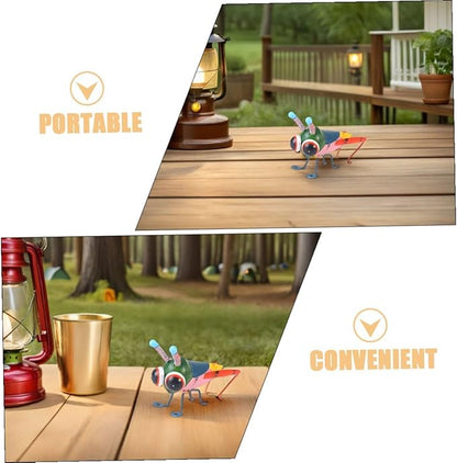 NUOBESTY 3pcs Colorful Iron Art Locust Figurines with Weatherproof Coating Lightweight Garden Statue Sculptures for Courtyard Lawn Patio Decor Portable Metal Insect Ornaments with