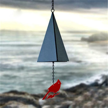 North Country Wind Bells，Cardinal Bird Wind Chime ，Geometric Bird Bell Metal Wind Chimes with Buoy , Wind Chime Catcher for Outdoor Yard Home Decor (red Bird), Black