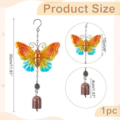 WADORN Metal Butterfly Wind Chimes, Funny Butterfly Wind Bells Lucky Butterflies Hanging Windchimes Garden Decorations for Indoor Outdoor Yard Patio Home Garden Balconies Ornament Housewarming Gifts