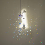 3pcs Evil Eye Suncatchers with Crystal Prism Balls Window Hanging Decoration Ornament Sun Catchers Rainbow Maker Pendant