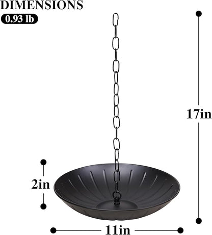 Topadorn Rain Chain Anchoring Basin Metal Bowl Downspout Gutters Decorative Fountain Dish Display for Outdoor Garden, Lawn and Patio Water Feature