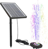 Pilipane Solar Fountain Pump with Battery Backup 5000mAh, 7W Solar Bird Bath Fountain with LED Lights, Solar Birdbath Fountain Pump for Pond, Fish Tank，Fountains Garden Decor