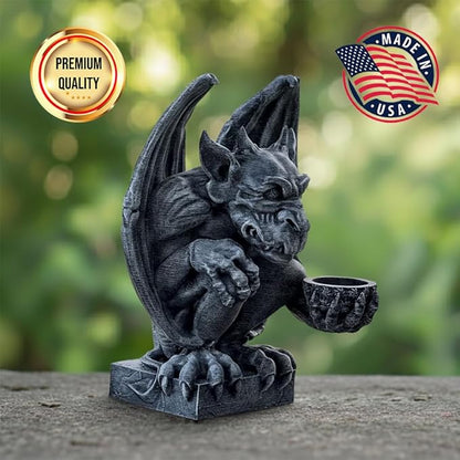 OLOMA Gargoyle Statue for Garden Mythical Gothic Outdoor Sculpture Fantasy Decor with Aged Stone Appearance Weather Resistant Durable Outdoor Indoor Yard Patio Landscape Accent