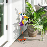 Metal Funny Bird Garden Statues Outdoor Decor, Purple Crane Yard Sculptures Art Decoration for Home Outsiede Patio Lawn Backyard, Gift for Women Lovers Moms