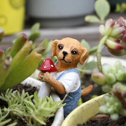 Dog Figure Plant Pot Hanger, Flower Pot Hugger, Resin Tortoise Statue, Funny Pot Huggers for Planters, Cute Climbing Tortoise Flower Pot Hugger, Garden Fence Balcony Patio Yard (Dog)
