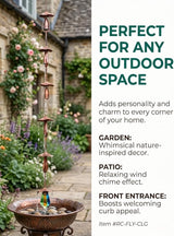 Vintage Iron Mushroom Rain Chain for Outside - Durable Metal Gutter Downspout Replacement with Colorful Glass Accents - Rustic Garden Decor and Wind Chime for Patio Porch