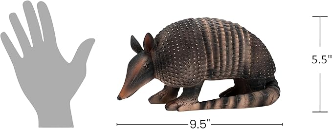Collectible Badges Decorative Armadillo Garden Statue, Brown