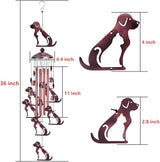 Outdoor Dog Wind Chimes Gifts for Mom - with 4 Tubes 6 Bells 7 Dogs Wind Bell, Romantic Wind Catcher, Mobile Decor Bell, Puppy Windchimes for Home, Balcony, Tree, Festival, Garden Decoration