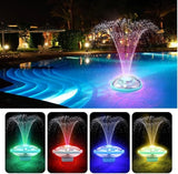 Solar Pool Fountain with Lights, Floating Solar Fountain Pump with Remote, 5 Spray Modes & RGB Color Changing LED, Rechargeable Solar Water Fountain for Pool, Pond, Garden, Outdoor Decor