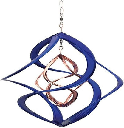 Red Carpet Studios The Original Cosmix Deluxe Helix Wind Spinner, Medium 14-Inch, Double Blue & Copper