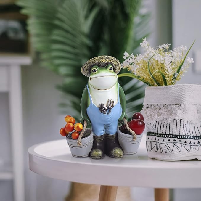 SisBroo Frog Garden Decor, Frogs Garden Statue for Yard, Garden, Indoor Outdoor Decoration and Housewarming Gift