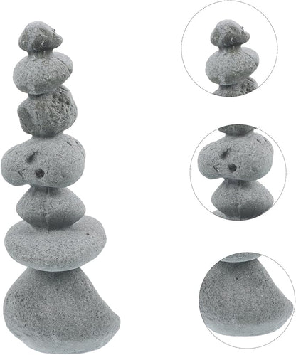 Mipcase Zen Garden Stone Decoration Fake Rock Ornament for Living Decor for Outdoor Garden Flower Pot Landscaping and Fish Tank Micro Landscape Light Grey