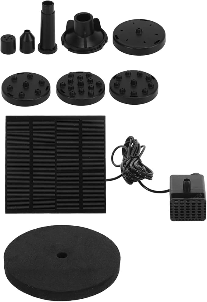 Solar Water Fountain Pump, Outdoor Submersible Bird Bath Fountain Kit, Small Solar Powered Water Pump with 120cm Lift for Pond Garden Pool and Oxygenation