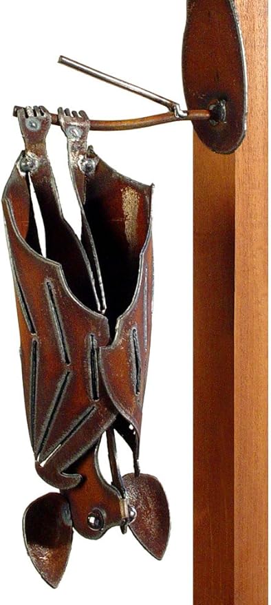 Modern Artisans Hanging Garden Bat, American Handmade: Closed Wings, Facing Left