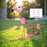 Pink Flamingo Metal Garden Statue, Life Size 35" Cute Spring-Neck Bobble Flamingo with Big Eyes & Long Legs, Adorable Metal Yard Decor for Lawn, Garden or Patio, Rustproof Iron Sculpture