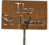 Classic Metal Garden Markers Clearance Items 20 to 33 Inches Tall (The St. Johns, Naturally Rusted)