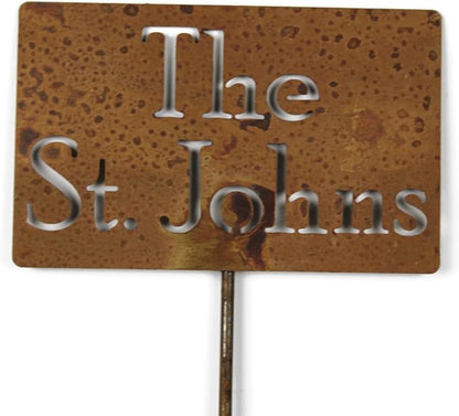 Classic Metal Garden Markers Clearance Items 20 to 33 Inches Tall (The St. Johns, Naturally Rusted)