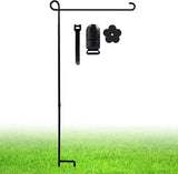 Garden Flag Stand, Thickened Pole Sturdy Straight Premium Metal Yard Flag Holder Weather-Proof Flagpole with Clip and Stopper for Seasonal Christmas Garden Flag, Outdoor Decor Decoration