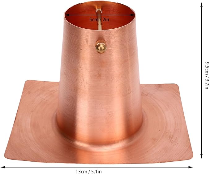Luocute Rain Chains, 5.1 x 3.7in Pure Copper Gutter Adaptor with Brass Bolts for Rain Chain Installation, Drainage Gutter Pipe Adapter for Downspout Installation