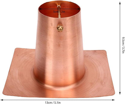 Luocute Rain Chains, 5.1 x 3.7in Pure Copper Gutter Adaptor with Brass Bolts for Rain Chain Installation, Drainage Gutter Pipe Adapter for Downspout Installation