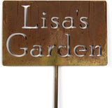 Classic Metal Garden Markers Clearance Items 20 to 33 Inches Tall (Lisa's Garden, Naturally Rusted)