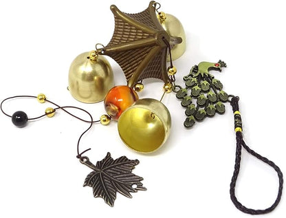 Honbay Vintage Feng Shui Wind Bell Lucky Wind Chime for Home or Garden Decoration (Peacock)