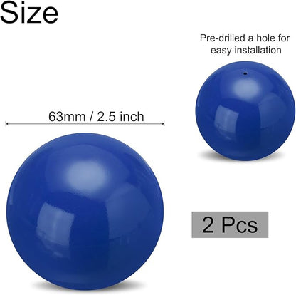 uxcell 2 Pcs Gazing Globe Decor Ball 2.5 Inch 63mm Reflective Garden Sphere Hollow Ball, Seamless Stainless Steel Gazing Ball, Smooth Mirror Globe for Garden Home Decor, Dark Blue