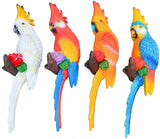 coolboy Hanging Parrot Bird Statues Decor,Tropical Real Resin Bird Figurines,Home Ornament Decor for Tiki Bar,Perfect for Yard Ornaments,Tree Decorations Outdoor,Patio,Lawn,Tree Trunk, Porch