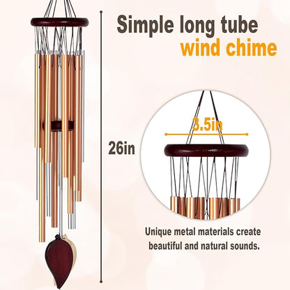 Wind Chimes for Outside Windchimes Outdoors Clearance Outdoor Wind Chimes Zen Garden House Decor Outdoors Garden Decor Sympathy Souvenir for Loss of Loved One (Rose Gold)