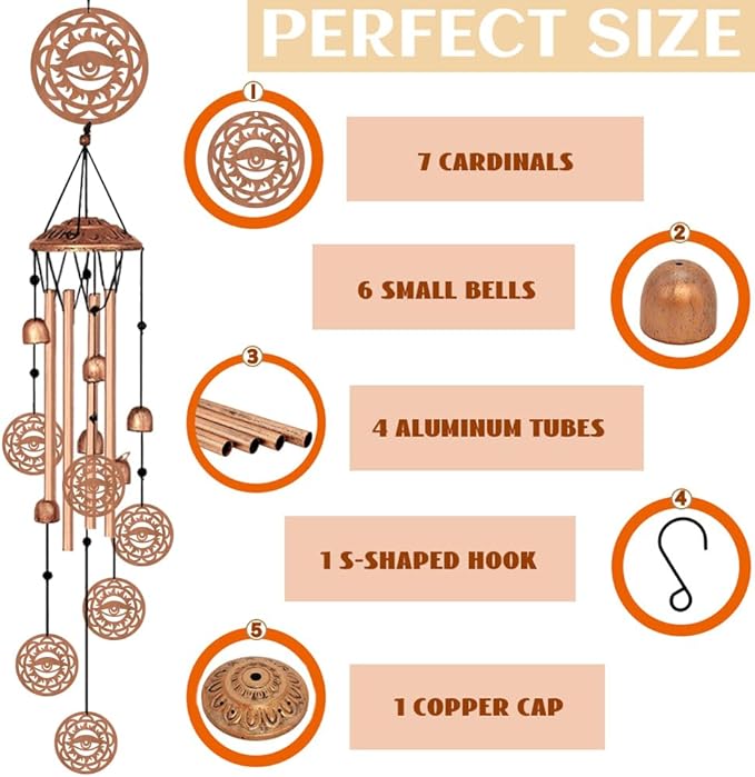 Wind Chimes Clearance for Outside Garden Wind Chime Outdoor for Women Men Metal Windchimes for Outdoors, Indoors, Patio, Garden, Yard, Home Decor