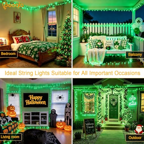 Pooqla 200 LED Green Halloween String Lights - 66 ft