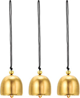PATIKIL 3 Pcs Wind Chime, Hanging Bells Temple Bells Retro Outdoor Hanging Metal Chinese Wind Chime Round for Outside Garden Camping, Gold Black