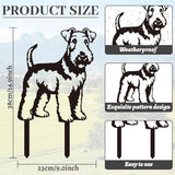WADORN Terrier Dog Metal Decorative Garden Stakes, Black Terrier Dog Outdoor Statues Silhouette Funny Dogs Lover Gifts Stakes Silhouette Ornaments for Yard Art Garden Patio Backyard Lawn Decors