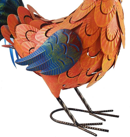 Rooster Statue Chicken Sculpture Garden Decoration Metal Yard Art for Yard Outdoor Decoration