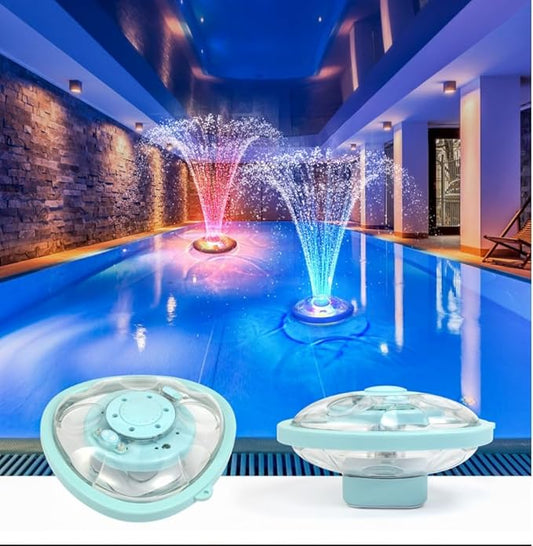 Solar Pool Fountain with Lights, Floating Solar Fountain Pump with Remote, 5 Spray Modes & RGB Color Changing LED, Rechargeable Solar Water Fountain for Pool, Pond, Garden, Outdoor Decor