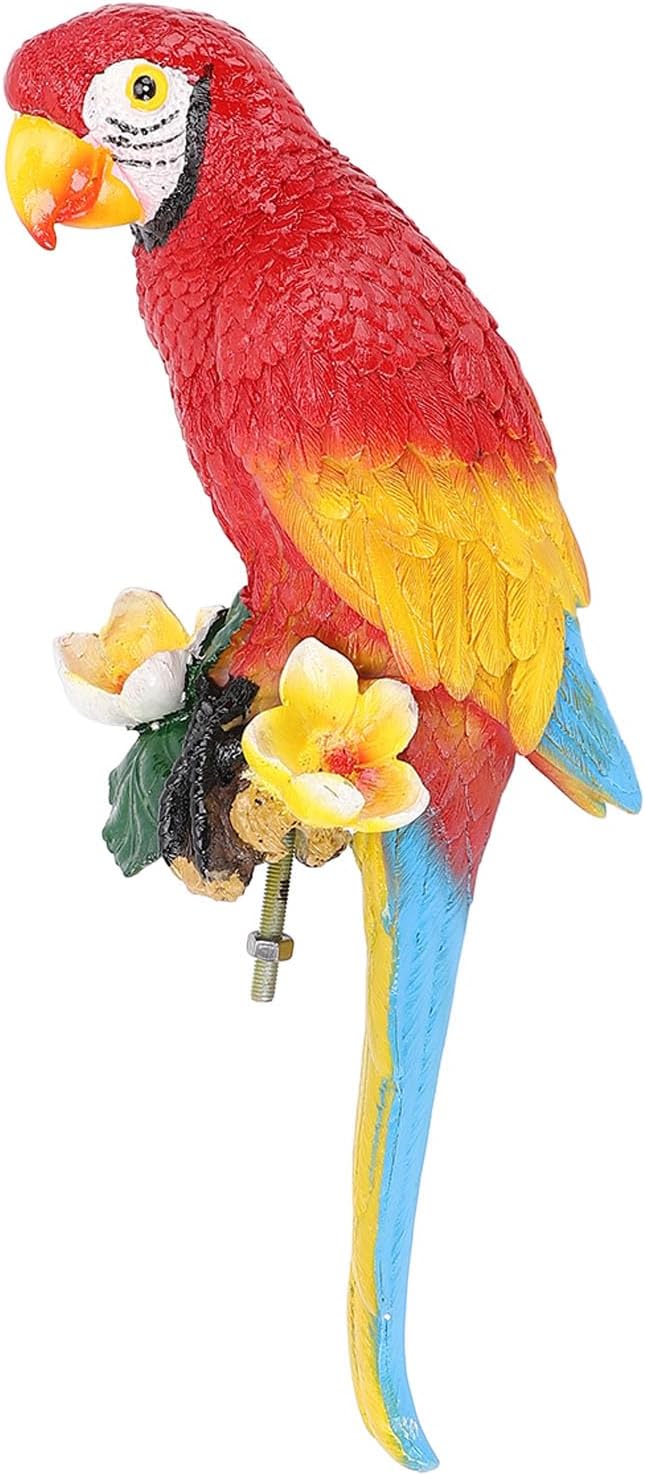 EVGATSAUTO Scarlet Decorative Figure, Tropical Sculpture, Large Weatherproof Statue for Garden, Courtyard, Balcony or Inner Walls