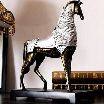 Garden Ornaments Decor Statue Outdoor,Statue Stunning Home Garden Ornament Sculpture Decoration Antique War Horse Sculpture Handmade Resin War Steed Statue Retro Desktop Ornament Creative