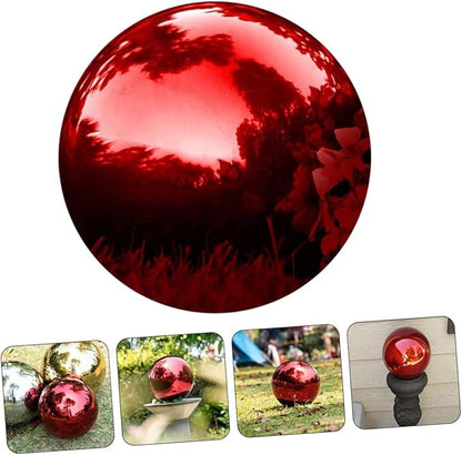 Outanaya Stainless Steel Garden Gazing Ball Polished Reflective Metal Sphere for Outdoor Decor 5.91-in Decorative Mirror Ball for Gardens and Patios
