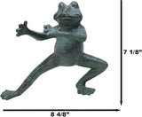 Ebros Gift Verdi Green Aluminum Metal Whimsical Tai Chi Kung Fu Frog Garden Statue Zen Feng Shui Martial Arts Frogs Home Garden Patio Pool Decorative Sculpture (Horse Stance)