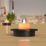 uuffoo Small Solar Floating Pool Lights 5-Pack, 2 Inch Solar-Powered Floating Candle Tealights for Pools, Pond, Garden & Patio, Auto On/Off, Flickering Ambiance for Outdoor Decor