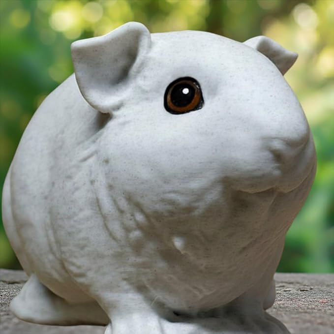 OLOMA Animal Garden Guinea Pig Sculpture Premium Concrete Statue with Protective Resin Coating Durable Lawn Patio Porch Indoor Outdoor Display Accent for Landscape Porch Home