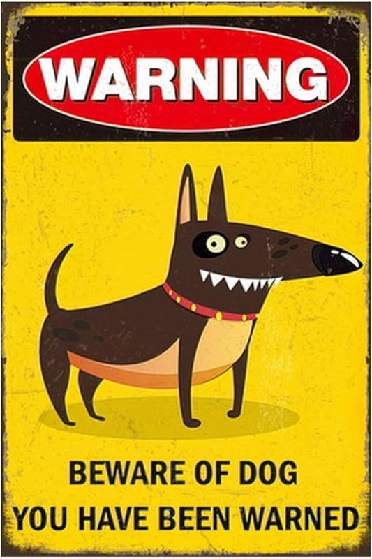 Funny Dark Humor Beware Warning Sign, No Soliciting Wall Decor, Beware of Dog, Yard Garden Plaque Outdoor for Home Fence 8 X 12 Inches