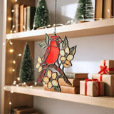 Cardinal Handmade Resin Suncatchers, Artisan Boho Sun Catcher Stained Glass Effect Memorial Window Hanging Garden Decor, Gift for Mother's Day Mom Grandma Wife Women