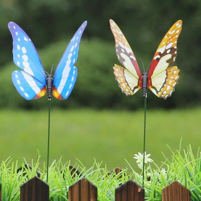 NUOBESTY 12pcs Fake Butterfly Stakes 3D Butterflies Stake for Garden Lawn Patio Yard Pathway Indoor Outdoor Ornaments (Random Color)