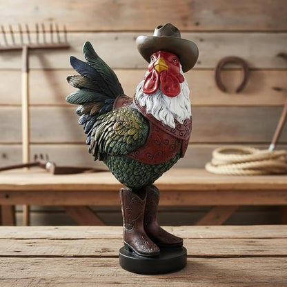 LIFFY Rooster Decor for Outside,13" Resin Rooster Statue Indoor Home Decor Ornaments,Garden Chicken Yard Decorations Outdoor for Balcony, Patio, Lawn,Farm Animal Figurines Gift for Rooster Lover
